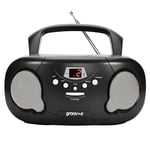 GROOVE GVPS733 BOOMBOX PORTABLE CD PLAYER W/ RADIO/AUX IN/HEADPHONE JACK - BLACK