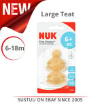 NUK First Choice Latex Anti-Colic Baby/Kid's Bottle Teat?6-18m?Large?2Pk EXU