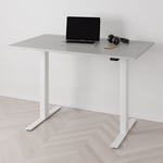 Höj och sänkbart skrivbord PREMIUM, 2-motorigt, vitt stativ, grå bordsskiva 180x80cm