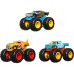 Hot Wheels Monster Trucks 1:64 Colour Shifters 3-Pack of Toy Trucks Mattel
