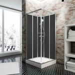 Cabine de douche intégrale, 90 x 90 cm, cabine de douche complète Schulte avec porte coulissante, parois fixes, receveur, panneaux muraux et