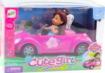 Mini Doll Car Convertible Hund Set