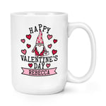 Personalised Happy Valentine's Day Gonk Gnome 15oz Large Mug Cup Girlfriend Wife