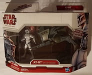 STAR WARS CLONE WARS AT-RT + ARF TROOPER ACTION FIGURE DIORAMA PACKAGE NEW RARE
