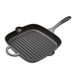 Denby - Halo Black Cast Iron Griddle Pan 25cm - Oven Safe, For All Hob Types, Induction, Gas, Electric, Non Stick