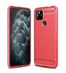CruzerLite Google Pixel 4A 5G Case, Carbon Fiber Texture Design Cover Anti-Scratch Shock Absorption Case for Google Pixel 4A 5G (2020) (Red)