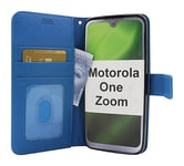 New Standcase Wallet Motorola One Zoom (Blå)
