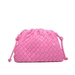 Molnryggsäck 2024 ny stil väska damer ko läder skrynkligt dumpling väska damer handväska axelväska MJ51 Rose Red 22*9*14cm