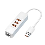 BIGBIG WON Multiprise USB, Hub USB 3.0, Station d'accueil A ​avec 3 Ports USB3.0 et 1 Port Ethernet RJ45 Gigabit Adaptateur Compatible PS4, Mac, Surface Pro, Mac Mini, XPS 15 Autres Périphériques