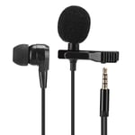 E1 Mini Clip On Lapel Mic Collar Clip Microphone Headphone Hands Free Clip-on Lapel Mic for Mobile Phone Live Broadcast/Recording Interview