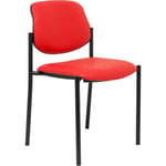 La chaise fixe Villalgordo similpiel rouge noir châssis