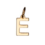Bokstavshänge E – längd 7 mm, mässing, pläterat med 9 karat guld