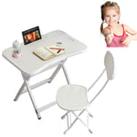 Estrella-L Portable Deskand Chairs,Kids Square Folding Table,Toddler Activity Table Chair Set,for School Home Bedroom or Daycare Center,children Study Table - Furniture,White,S