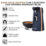 Electric Can Opener - Tower T19031MNB Cavaletto 3 in 1 Midnight Blue/Rose Gold