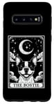 Coque pour Galaxy S10 Carte de tarot vintage croissant de lune Boston Terrier Chien Maman