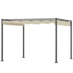 Pergola ca 3x3m trädgårdspaviljong, uteplatstak i metall, trädgårdspaviljong med justerbart tak, fristående, UV-skydd 30+, för t