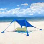 SoBuy Tält strandtält med sandankare Bärbar solskugga Solsegel Solskydd OZT01-DB