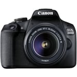 CANON - EOS 2000D Reflexkamera + 18-55mm EF-S 18-55 DC III-objektiv - 24 Mpixels - Full HD 1080p Video - 7,5 cm skärm