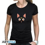 Sailor Moon Luna Tjej T-Shirt Svart (Small)