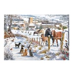 Horses Snowy Lane 350 x 245 mm Caltime Advent Calendar