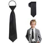 Jagowa 1PCS Barn Slips för Pojkar med Elastiskt Band Halsband Slips Knytna Halsdukar för Bröllop Skoluniformer (Svart, Blå, Röd)