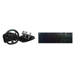 Logitech G G923 Racing Wheel and Pedals, TRUEFORCE up to 1000 Hz Force Feedback, Responsive Pedal & 15 LIGHTSPEED Wireless Mechanical Gaming Keyboard with low profile GL-Tactile key switches