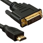 World of Data 10m HDMI to DVI Cable (Ultra HD & 1080P Full HD) - v1.4-24k Gold Plated Video Lead - DVI-D (Dual Link) 24+1 Pins