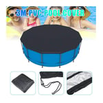 ZHENN Swimming Pool Cover, Inflatable Pool Cover Solar Pool Protector Above Ground Pool Safety Covers Windproof Rainproof Thermal Blanket for Garden Pool Anti-Evaporation black,395cm/13ft