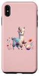 iPhone XS Max Pink Cute Alpaca with Floral Crown and Colorful Ball Case