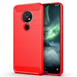 NOKOER Case for Nokia 6.2/Nokia 7.2, TPU Slim Phone Case, Flexible Material Air Cushion Anti-Drop Design Cover [Anti-Fingerprint] Silicone Case - Red