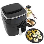 Salter EK5518 XL Digital Steam Air Fryer – Multicooker with 3 Cooking Modes (Air Fry, Steam, SteamLock), Food Steamer, 6.5L Non-Stick Basket, 1L Water Tank, LED Touch Display, 6 Additional Functions
