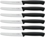 F. Dick ProDynamic 85700132 Multi-Purpose Knife Set (6 x Black Knives with Blade 11 cm, Micro Serration, X55CrMo14 Steel, Rustproof, 56° HRC)