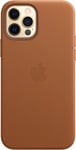 Genuine / Official Apple iPhone 12 / 12 Pro Leather MagSafe Case - Saddle Brown