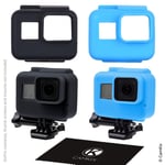 CamKix® CamKix replacement Silicone Sleeve Cases compatible with The Frame of your Gopro Hero 7 / 6 5 Black - 2 Protective Covers Blue -...