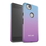 Stuff4 Personalised Matte Phone Case for Google Pixel 2 Custom Ombre Colours Purple/Violet Matt Tough Shock Proof Bumper Cover