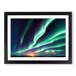 Hypnotic Aurora Borealis H1022 Framed Print for Living Room Bedroom Home Office Décor, Wall Art Picture Ready to Hang, Black A3 Frame (46 x 34 cm)