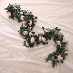 Konstgjord Rosblomma Vinranka 11 Blommor Naturlig Girlang för Bröllop Trädgård Dekoration