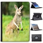 Fancy A Snuggle Kangaroo Alert & Looking Faux Leather Case Cover/Folio for the New Apple iPad 9.7" (2018 Version)
