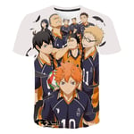 Haikyuu! Karasuno High School Volleyball Club T-Shirt Short Sleeve 3D Print Short Sleeve Manga Motif Short Leisure Short Shirt Pullover Normal Fit Blouse,7,M