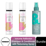 Toni&Guy Bundle of Volume Addiction, Shampoo,Conditioner & Texturising Spray
