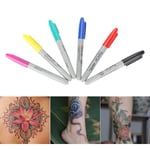 6pcs/set Tattoo Piercing Skin Marker Positioning Pen Permane