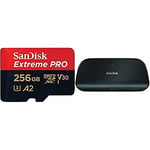 SanDisk Extreme PRO 256GB UHS-I microSDXC card + SD adapter + RescuePRO Deluxe with the ImageMate PRO USB-C Multi-Card Reader/Writer