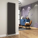 ELEGANT Vertical Flat Panel Double Column Designer Wall Radiator 1800 x 452 mm Anthracite Bathroom Heater Central Heating Perfect for Kitchen, Hallway, Living Room
