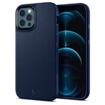 CYRILL by Spigen Leather Brick Compatible with iPhone 12 / iPhone 12 Pro Case, Synthetic Leather PC Back and TPU Bumper Hyrbid Protective Case for iPhone 12/ iPhone 12 Pro (2020) - Navy