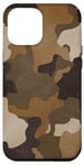iPhone 14 Plus Brown Vintage Camo Realistic Worn Out Effect Case