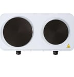 Electrical Portable Twin Dual Double Hot Plate Cooker White 2000W