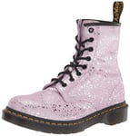 Dr. Martens Women's 1460 8 Eye Boot Fashion, Lilac Metallic Paint Splatter Suede, 4 UK