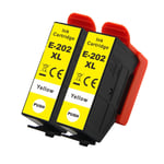 2 Yellow XL Printer Ink Cartridges for Epson Expression Photo XP-6000 & XP-6100
