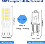 G9 LED Light Bulbs Cool White 6000K 5W 500LM Equivalent to 40W-50W G9 Halogen