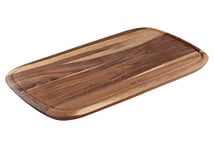 Tefal Jamie Oliver K26810 Planche à découper en bois d'acacia certifié FSC avec rainure pratique pour couper les aliments Marron 49 x 28 x 2,2 cm